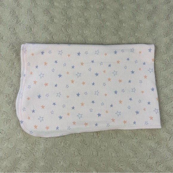 Mini Muffin Stars Print Baby Blanket Pink Purple Jersey Stretch Knit Swaddle - Picture 1 of 6